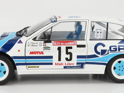 ALFA ROMEO Alfetta GTV6 N°15 Rally Des Garrigues 1986 C.Rigollet - M.Bathelot 1:18 Solido biela 2 Tone modrá