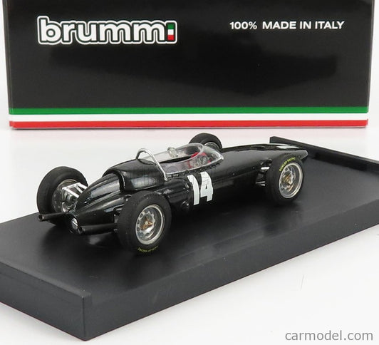 BRM F1 P57 N°14 Víťaz Italy Monza GP Graham Hill 1962 Majster Sveta 1:43 Brumm sivá metalická