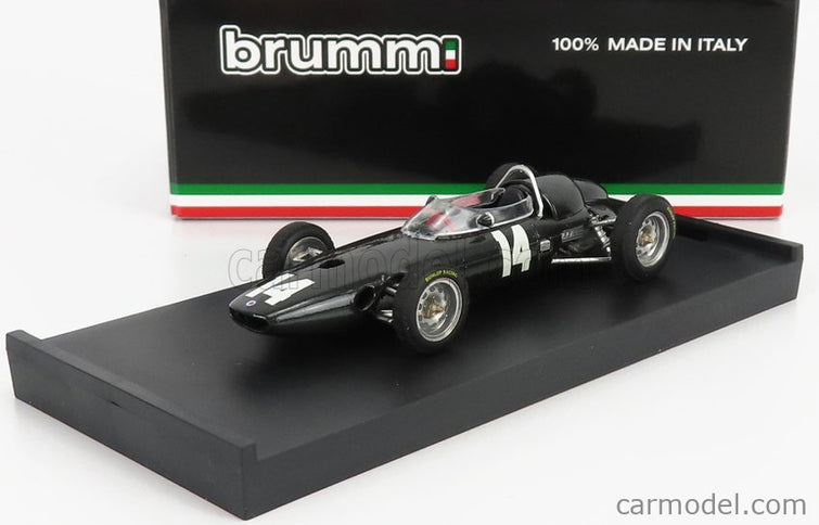 BRM F1 P57 N°14 Víťaz Italy Monza GP Graham Hill 1962 Majster Sveta 1:43 Brumm sivá metalická