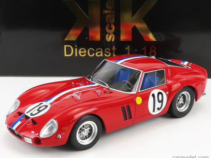 Ferrari 250 GTO 3.0L V12 Coupe Team Pierre Noblet N°19 2. Miesto 24h Le Mans 1962 Jean Guichet - Pierre Noblet 1:18 KK Scale červená biela modrá