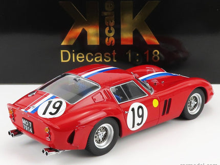 Ferrari 250 GTO 3.0L V12 Coupe Team Pierre Noblet N°19 2. Miesto 24h Le Mans 1962 Jean Guichet - Pierre Noblet 1:18 KK Scale červená biela modrá