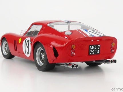 Ferrari 250 GTO 3.0L V12 Coupe Team Pierre Noblet N°19 2. Miesto 24h Le Mans 1962 Jean Guichet - Pierre Noblet 1:18 KK Scale červená biela modrá