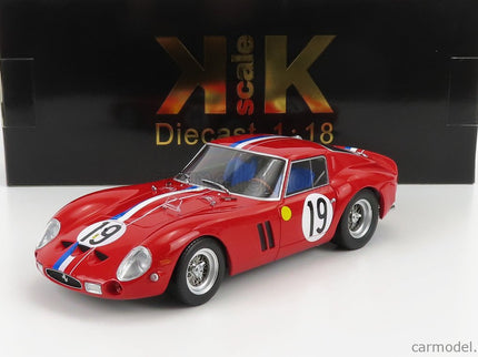 Ferrari 250 GTO 3.0L V12 Coupe Team Pierre Noblet N°19 2. Miesto 24h Le Mans 1962 Jean Guichet - Pierre Noblet 1:18 KK Scale červená biela modrá
