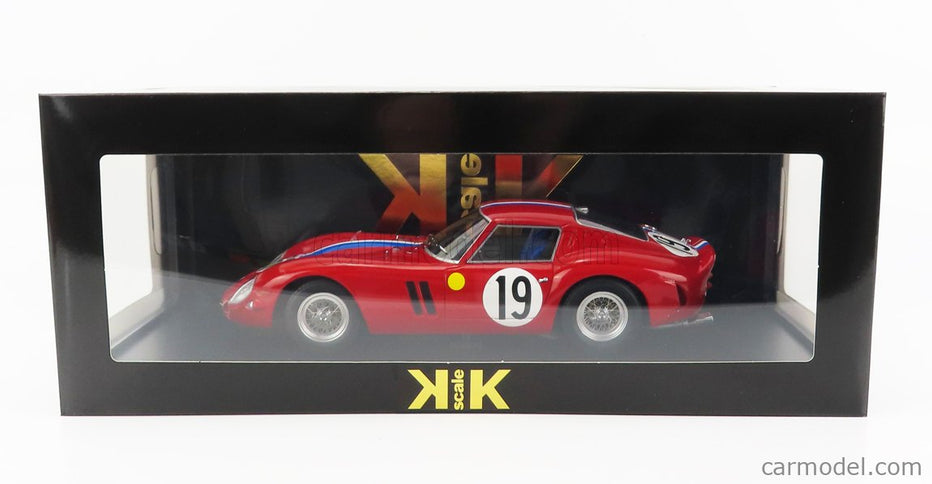Ferrari 250 GTO 3.0L V12 Coupe Team Pierre Noblet N°19 2. Miesto 24h Le Mans 1962 Jean Guichet - Pierre Noblet 1:18 KK Scale červená biela modrá