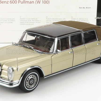 MERCEDES BENZ | S-CLASS 600 PULLMAN (W100) LANDAULET SOFT-TOP SEMICONVERTIBLE 1972 | GOLD MET