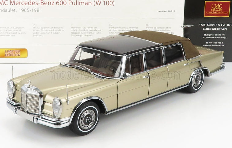 MERCEDES BENZ | S-CLASS 600 PULLMAN (W100) LANDAULET SOFT-TOP SEMICONVERTIBLE 1972 | GOLD MET