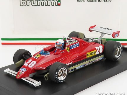 Ferrari F1 126C2 N°28 Víťaz San Marino Imola GP 1982 Didier Pironi - With Driver Figúrka 1:43 Brumm červená
