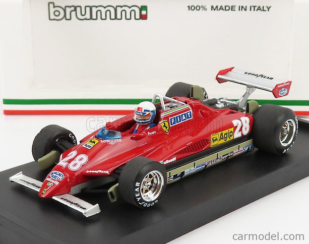 Ferrari F1 126C2 N°28 Víťaz San Marino Imola GP 1982 Didier Pironi - With Driver Figúrka 1:43 Brumm červená