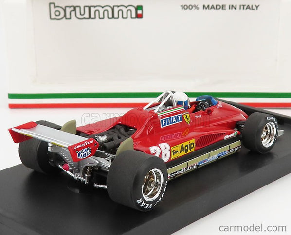 Ferrari F1 126C2 N°28 Víťaz San Marino Imola GP 1982 Didier Pironi - With Driver Figúrka 1:43 Brumm červená