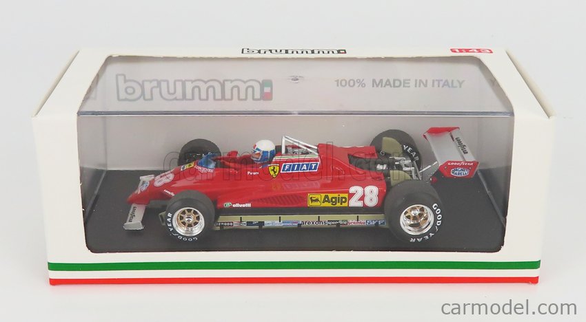 Ferrari F1 126C2 N°28 Víťaz San Marino Imola GP 1982 Didier Pironi - With Driver Figúrka 1:43 Brumm červená