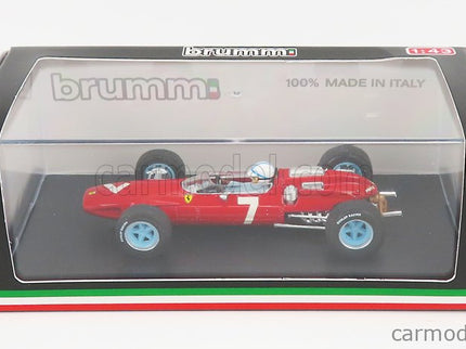Ferrari F1 158 N°7 Víťaz German GP John Surtees 1964 Majster Sveta - With Driver Figúrka 1:43 Brumm červená