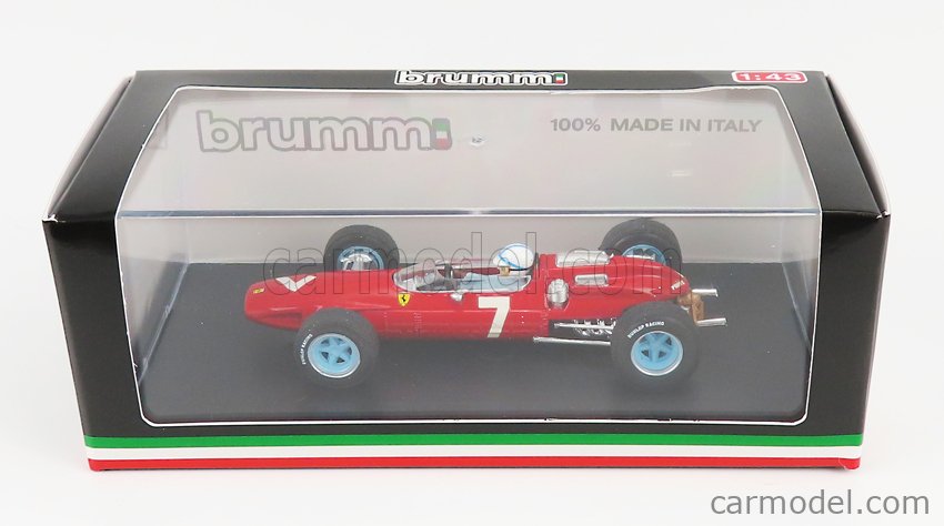 Ferrari F1 158 N°7 Víťaz German GP John Surtees 1964 Majster Sveta - With Driver Figúrka 1:43 Brumm červená