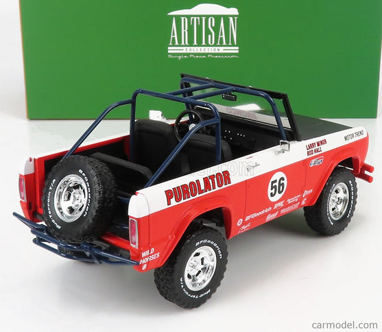 Ford Bronco Baja N°56 Purolator Tribute Edícia 1975 1:18 Greenlight červená biela čierna
