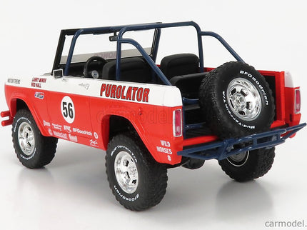 Ford Bronco Baja N°56 Purolator Tribute Edícia 1975 1:18 Greenlight červená biela čierna