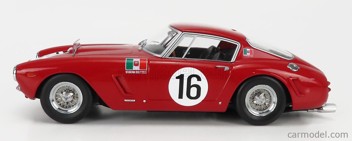 Ferrari 250GT Swb 3.0L V12 Coupe Team Scuderia Serenissima N°16 24h Le Mans 1961 Maurice Trintignant - Carlo Maria Abate 1:18 KK Scale červená