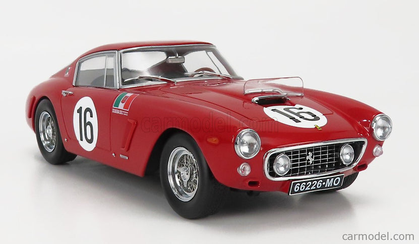 Ferrari 250GT Swb 3.0L V12 Coupe Team Scuderia Serenissima N°16 24h Le Mans 1961 Maurice Trintignant - Carlo Maria Abate 1:18 KK Scale červená