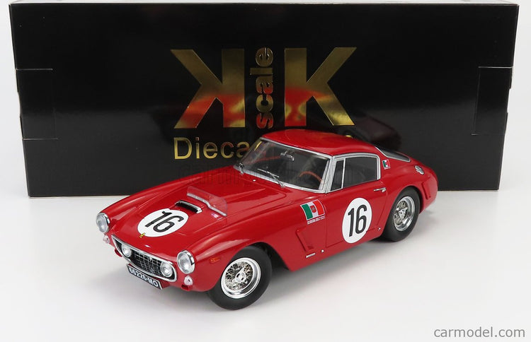 Ferrari 250GT Swb 3.0L V12 Coupe Team Scuderia Serenissima N°16 24h Le Mans 1961 Maurice Trintignant - Carlo Maria Abate 1:18 KK Scale červená