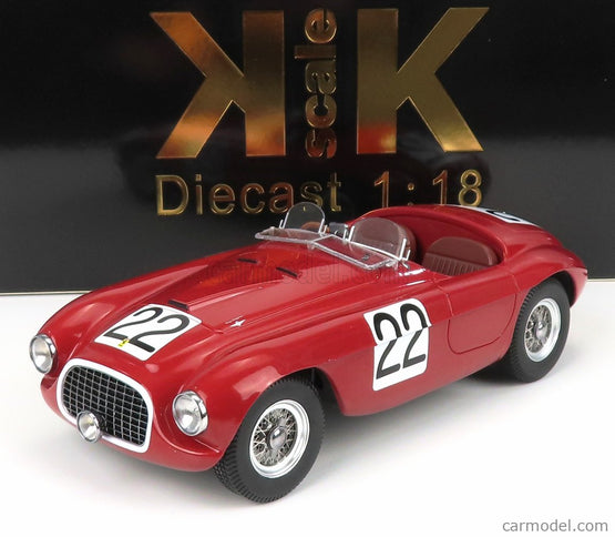 Ferrari 166MM Barchetta 2.0L V12 Spider Team Peter Mitchell-Thomson N°22 Víťaz 24h Le Mans 1949 L.Chinetti - L.Selsdson 1:18 KK Scale červená