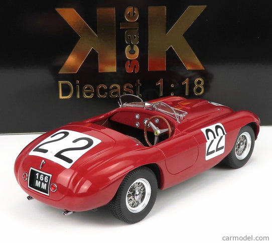 Ferrari 166MM Barchetta 2.0L V12 Spider Team Peter Mitchell-Thomson N°22 Víťaz 24h Le Mans 1949 L.Chinetti - L.Selsdson 1:18 KK Scale červená