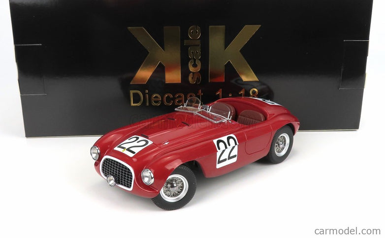 Ferrari 166MM Barchetta 2.0L V12 Spider Team Peter Mitchell-Thomson N°22 Víťaz 24h Le Mans 1949 L.Chinetti - L.Selsdson 1:18 KK Scale červená