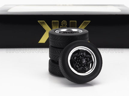 ACCESSORIES | SET 4X WHEELS AND HACKMESSER RIMS FOR PORSCHE 911 CARRERA CLUBSPORT | BLACK
