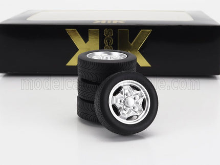 ACCESSORIES | SET 4X WHEELS AND HACKMESSER RIMS FOR PORSCHE 911 CARRERA CLUBSPORT | SILVER