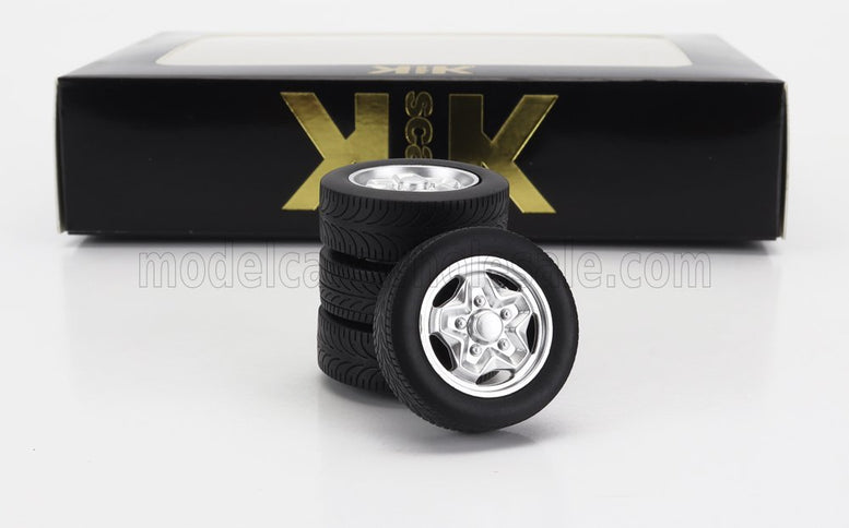 ACCESSORIES | SET 4X WHEELS AND HACKMESSER RIMS FOR PORSCHE 911 CARRERA CLUBSPORT | SILVER