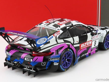 Porsche 911 991 GT3 R Team Ring Police N°8 Vln Nurburgring 2019 J.E.Slooten - L.Luhr - A.De Leener - S.Jans 1:18 IXO Models biela čierna ružová
