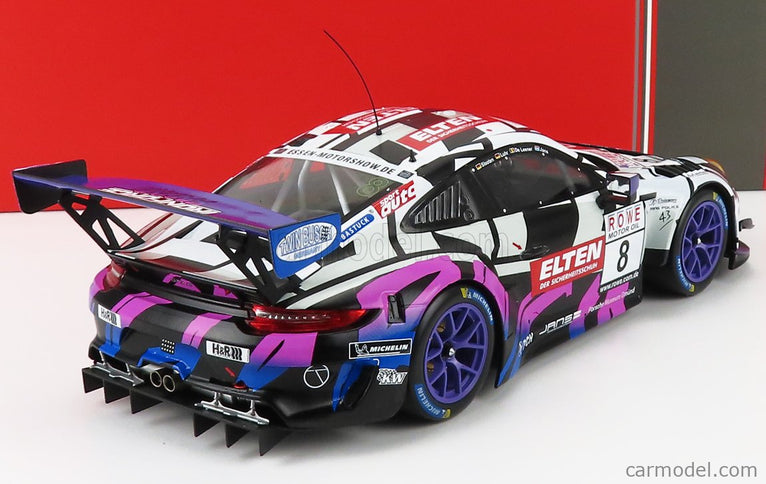 Porsche 911 991 GT3 R Team Ring Police N°8 Vln Nurburgring 2019 J.E.Slooten - L.Luhr - A.De Leener - S.Jans 1:18 IXO Models biela čierna ružová