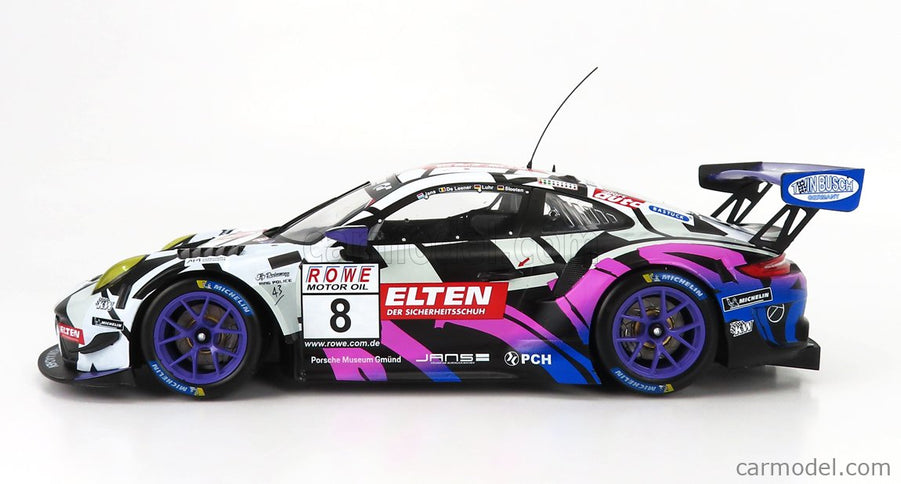Porsche 911 991 GT3 R Team Ring Police N°8 Vln Nurburgring 2019 J.E.Slooten - L.Luhr - A.De Leener - S.Jans 1:18 IXO Models biela čierna ružová