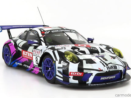 Porsche 911 991 GT3 R Team Ring Police N°8 Vln Nurburgring 2019 J.E.Slooten - L.Luhr - A.De Leener - S.Jans 1:18 IXO Models biela čierna ružová