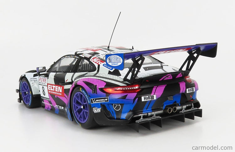 Porsche 911 991 GT3 R Team Ring Police N°8 Vln Nurburgring 2019 J.E.Slooten - L.Luhr - A.De Leener - S.Jans 1:18 IXO Models biela čierna ružová