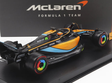McLAREN | F1  MCL36 TEAM MCLAREN N 3 AUSTRALIAN GP 2022 DANIEL RICCIARDO - WITH HELMET AND PLASTIC SHOWCASE | ORANGE LIGHT BLUE