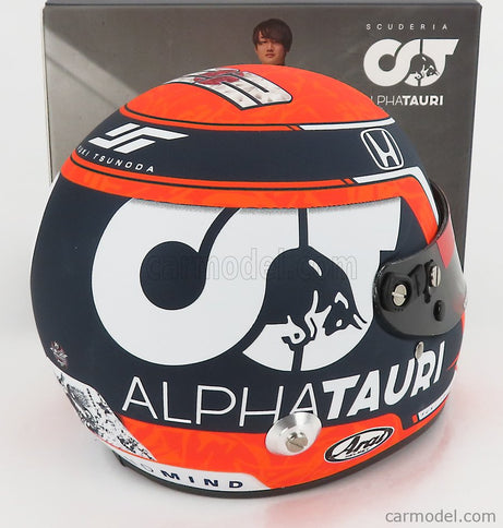 Arai Helmet F1 Helma AT02 Honda RA620H Team Alpha Tauri N°22 Sezóna 2021 Yuki Tsunoda 1:2 Mini Helmet biela čierna červená