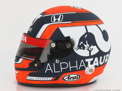 Arai Helmet F1 Helma AT02 Honda RA620H Team Alpha Tauri N°22 Sezóna 2021 Yuki Tsunoda 1:2 Mini Helmet biela čierna červená