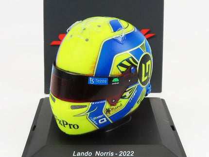 Bell Helmet F1 Helma MCL36 Team Mclaren N°4 Sezóna 2022 Lando Norris 1:5 Spark Model žltá modrá