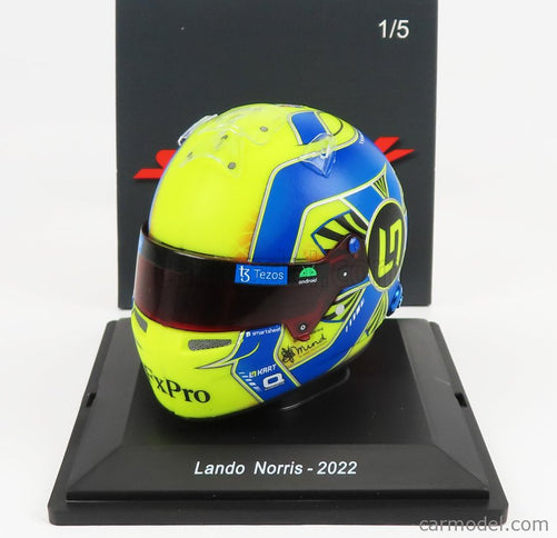 Bell Helmet F1 Helma MCL36 Team Mclaren N°4 Sezóna 2022 Lando Norris 1:5 Spark Model žltá modrá