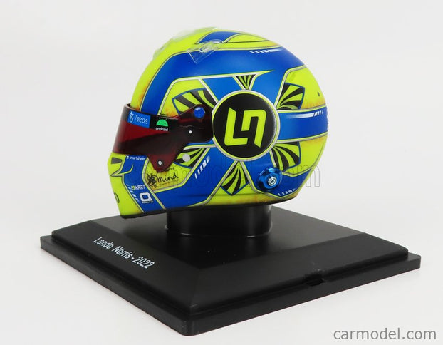 Bell Helmet F1 Helma MCL36 Team Mclaren N°4 Sezóna 2022 Lando Norris 1:5 Spark Model žltá modrá