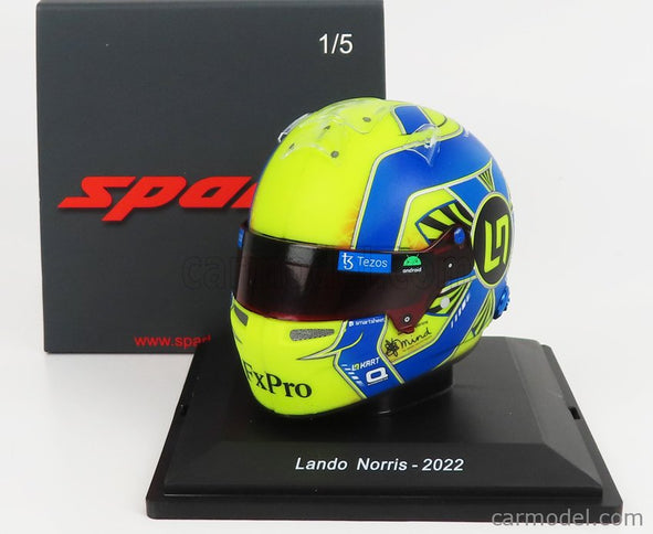 Bell Helmet F1 Helma MCL36 Team Mclaren N°4 Sezóna 2022 Lando Norris 1:5 Spark Model žltá modrá