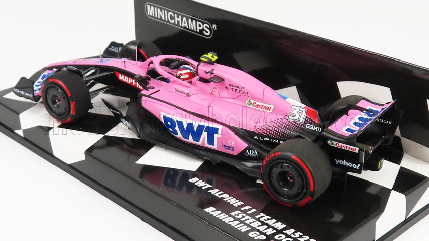 ALPINE | F1 A522 TEAM ALPINE BWT N 31 BAHRAIN GP 2022 ESTEBAN OCON | PINK BLUE