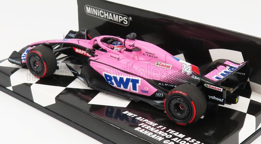 ALPINE | F1 A522 TEAM ALPINE BWT N 14 BAHRAIN GP 2022 FERNANDO ALONSO | PINK BLUE