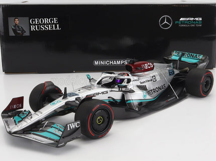 MERCEDES GP | F1 W13E TEAM MERCEDES-AMG PETRONAS F1 N 63 SPAIN GP 2022 GEORGE RUSSELL | SILVER GREEN