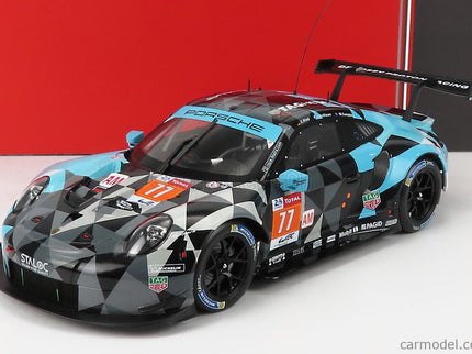 Porsche 911 991 RSR Team Dempsey Proton Racing N°77 Víťaz Lmgte AM 24h Le Mans 2018 Matt Campbell - Christian Ried - Julien Andlauer 1:18 IXO Models sivá svetlomodrá