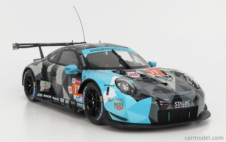 Porsche 911 991 RSR Team Dempsey Proton Racing N°77 Víťaz Lmgte AM 24h Le Mans 2018 Matt Campbell - Christian Ried - Julien Andlauer 1:18 IXO Models sivá svetlomodrá