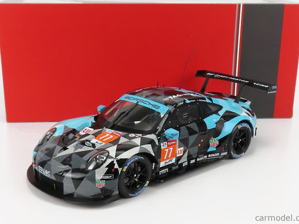 Porsche 911 991 RSR Team Dempsey Proton Racing N°77 Víťaz Lmgte AM 24h Le Mans 2018 Matt Campbell - Christian Ried - Julien Andlauer 1:18 IXO Models sivá svetlomodrá