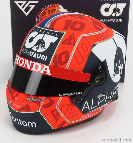 Bell Helmet F1 Helma AT02 Honda RA620H Team Alpha Tauri N°10 Sezóna 2021 Pierre Gasly 1:2 Mini Helmet červená čierna