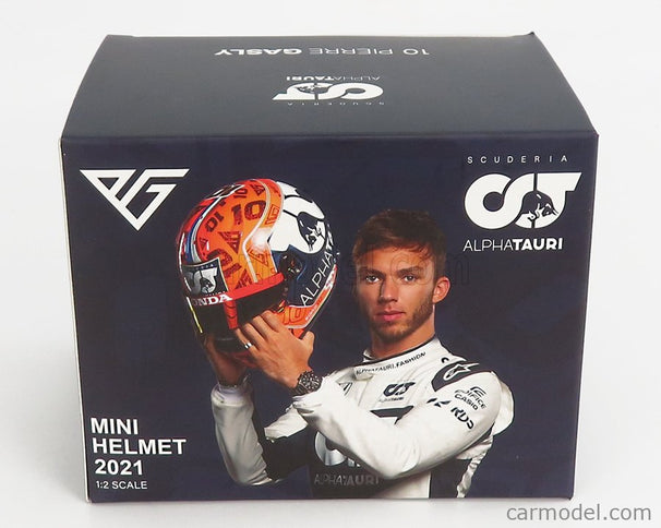 Bell Helmet F1 Helma AT02 Honda RA620H Team Alpha Tauri N°10 Sezóna 2021 Pierre Gasly 1:2 Mini Helmet červená čierna