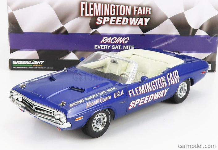 Dodge Challenger Cabriolet Open Official Pace Car Flemington Fair Speedway 1971 1:18 Greenlight fialová