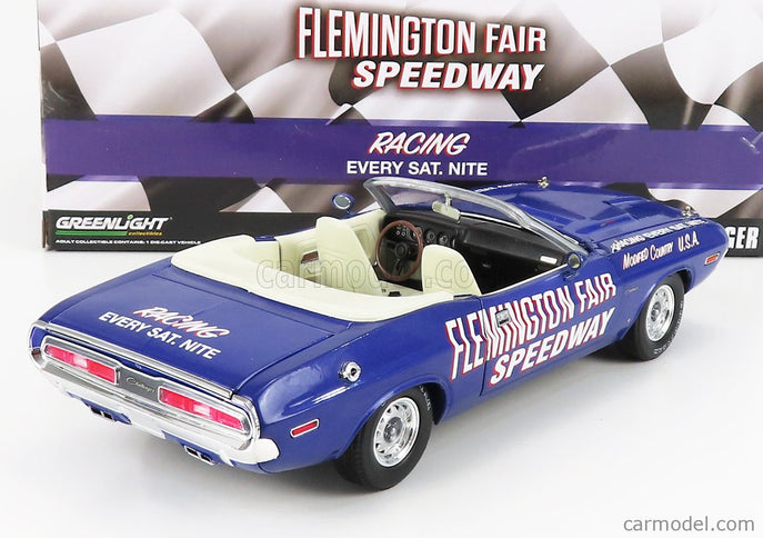 Dodge Challenger Cabriolet Open Official Pace Car Flemington Fair Speedway 1971 1:18 Greenlight fialová