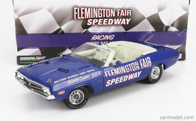 Dodge Challenger Cabriolet Open Official Pace Car Flemington Fair Speedway 1971 1:18 Greenlight fialová